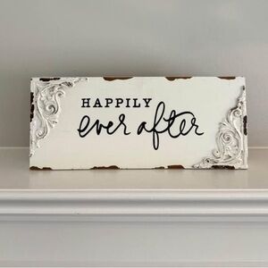 Happily Ever After White Wedding Wall Decor